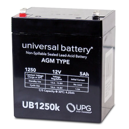 Upg Sealed Lead-Acid Battery, 12V, Lead Acid Chemistry D5741